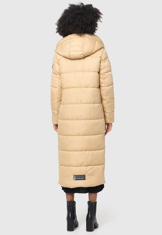 Ladies long winter jacket with hood WAFFELCHEN Navahoo