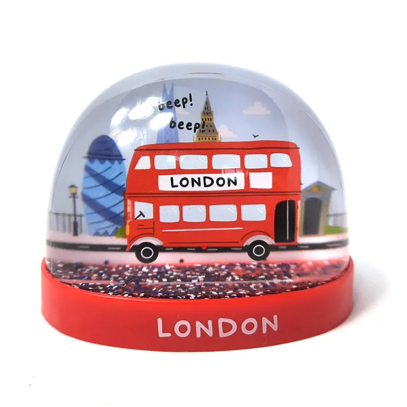 Large London Bus Snow Globe - London Souvenir Bus WB30