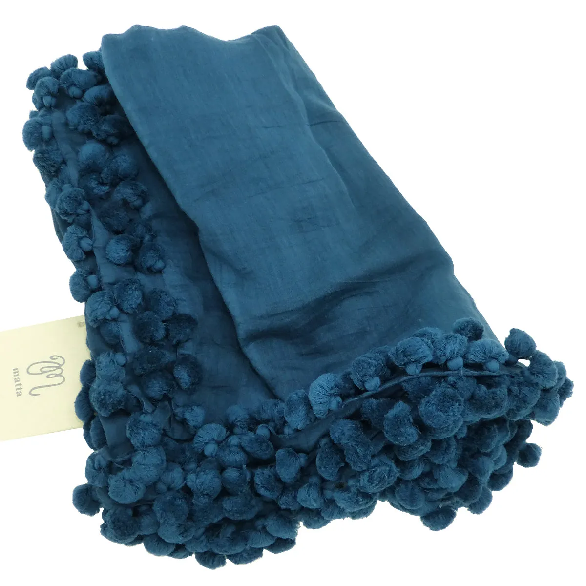 Large midnight blue Matta NY Dupatta shawl scarf measuring 100 x 200 cm.