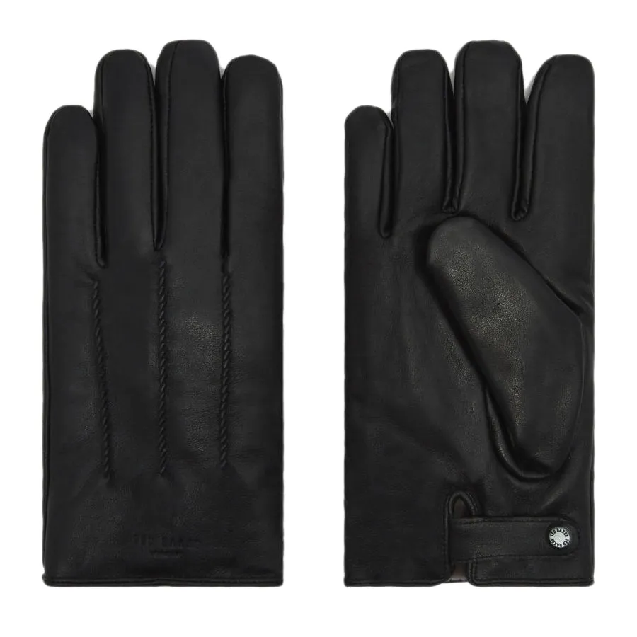 Leather Wool Lined Gloves - Ted Baker Black