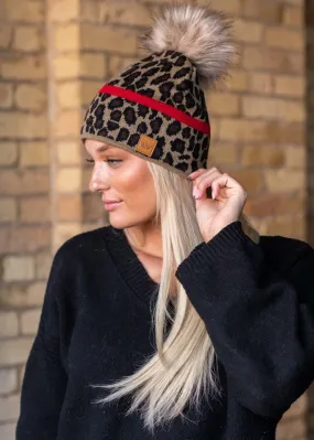 Leopard Print Knit Hat