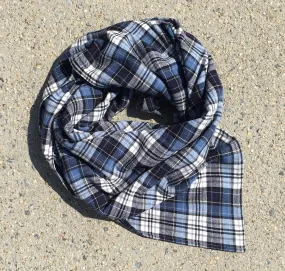 Light Blue Plaid Oversized Scarf