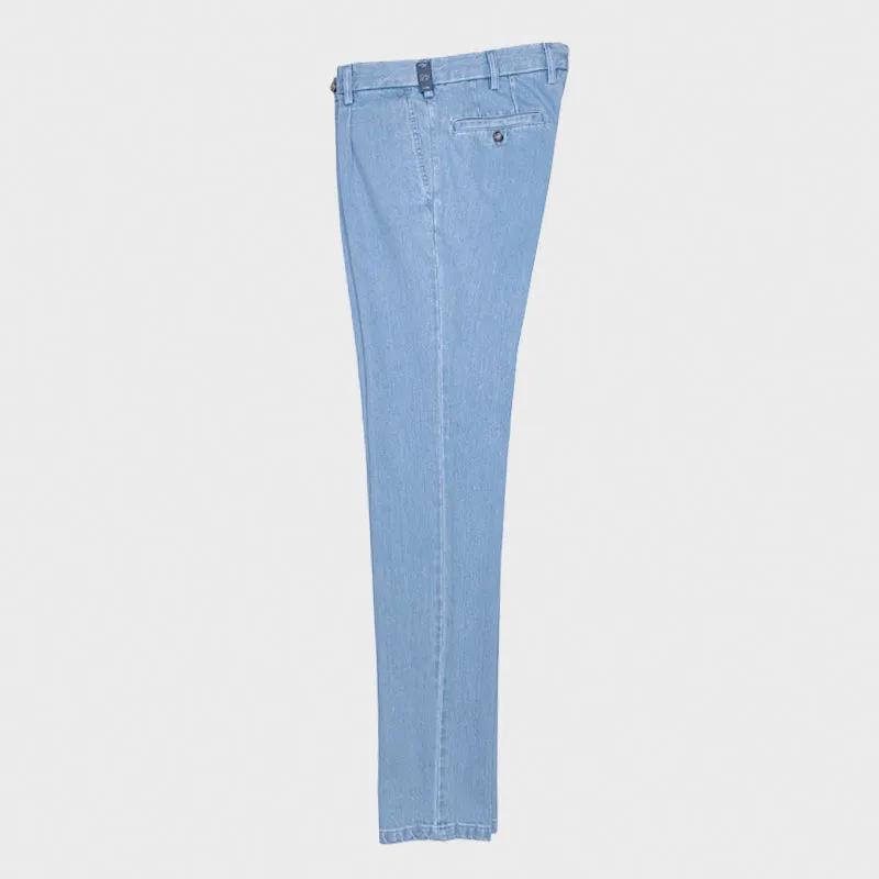 Light Blue Rota Men's Trousers Jeans - Single Pleats - Kurabo