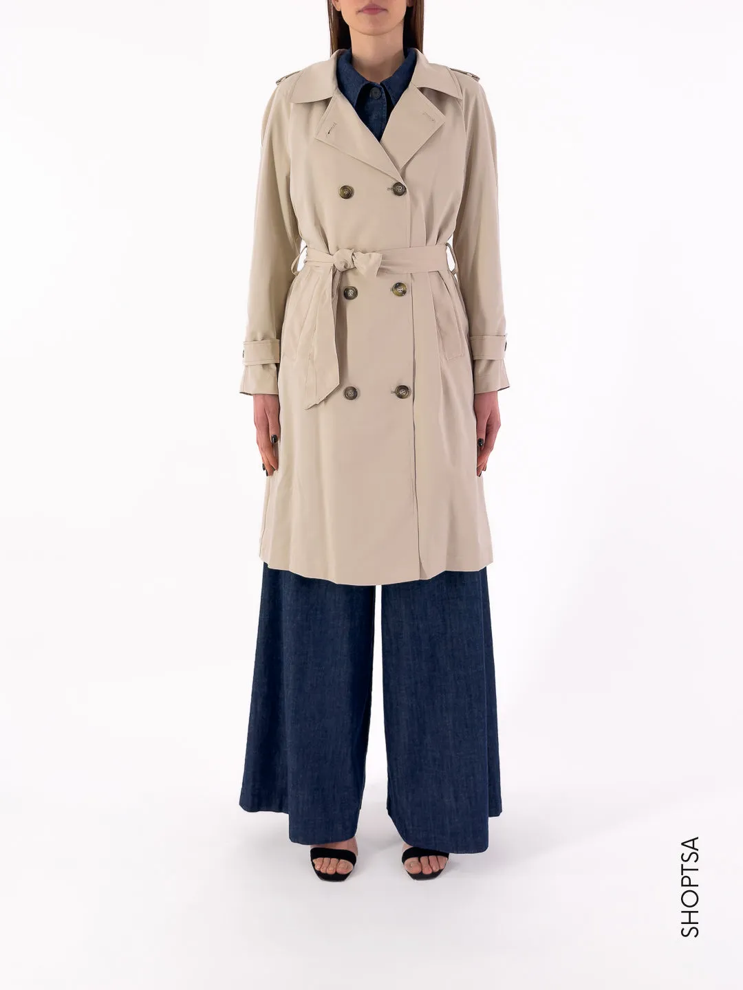 Lightweight beige trench coat - Prani