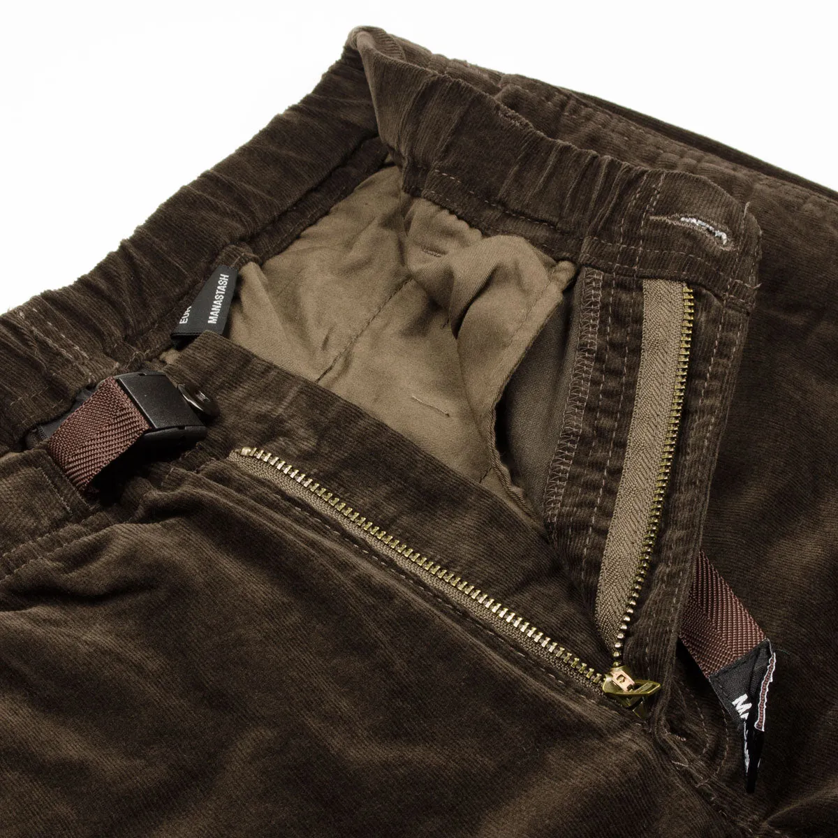 Manastash stretch corduroy climbing pants, dark brown.