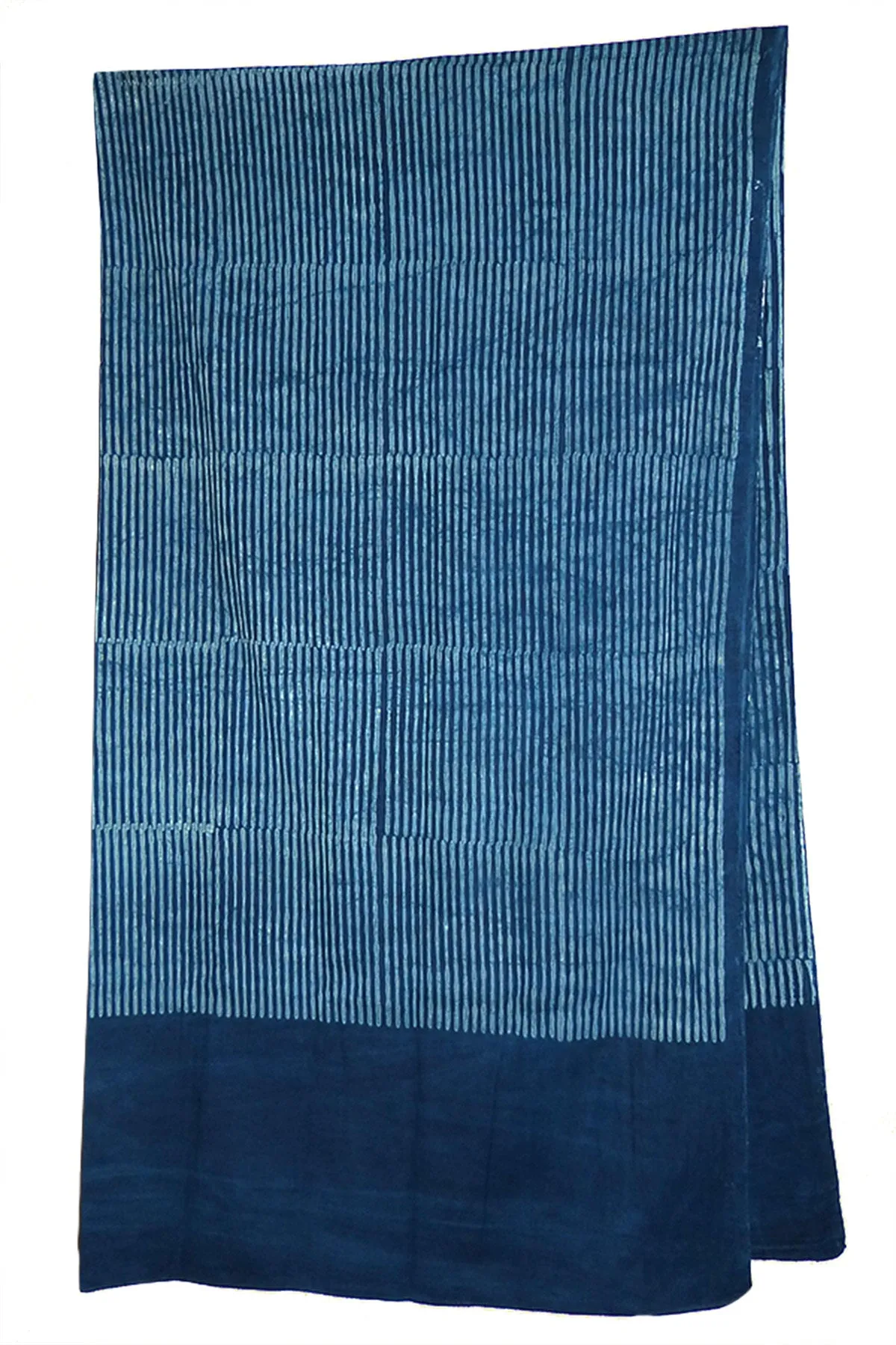 Matta NY Vaan Shawl Scarf - Natural Indigo Blue Stripe - Large Size 100 x 200 cm