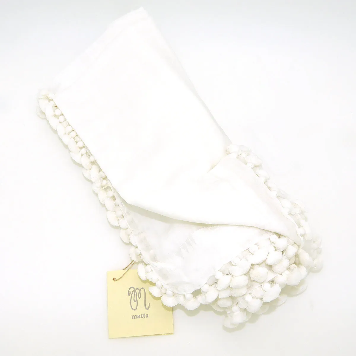 Matta White Dupatta Shawl Scarf - Large Size (100 x 200 cm)