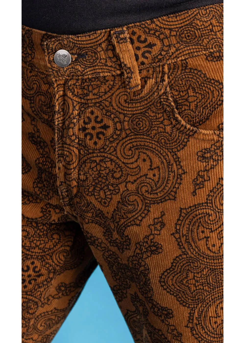 Men's Hendrix Corduroy 70's Flare Pants - Tobacco Brown | Run & Fly