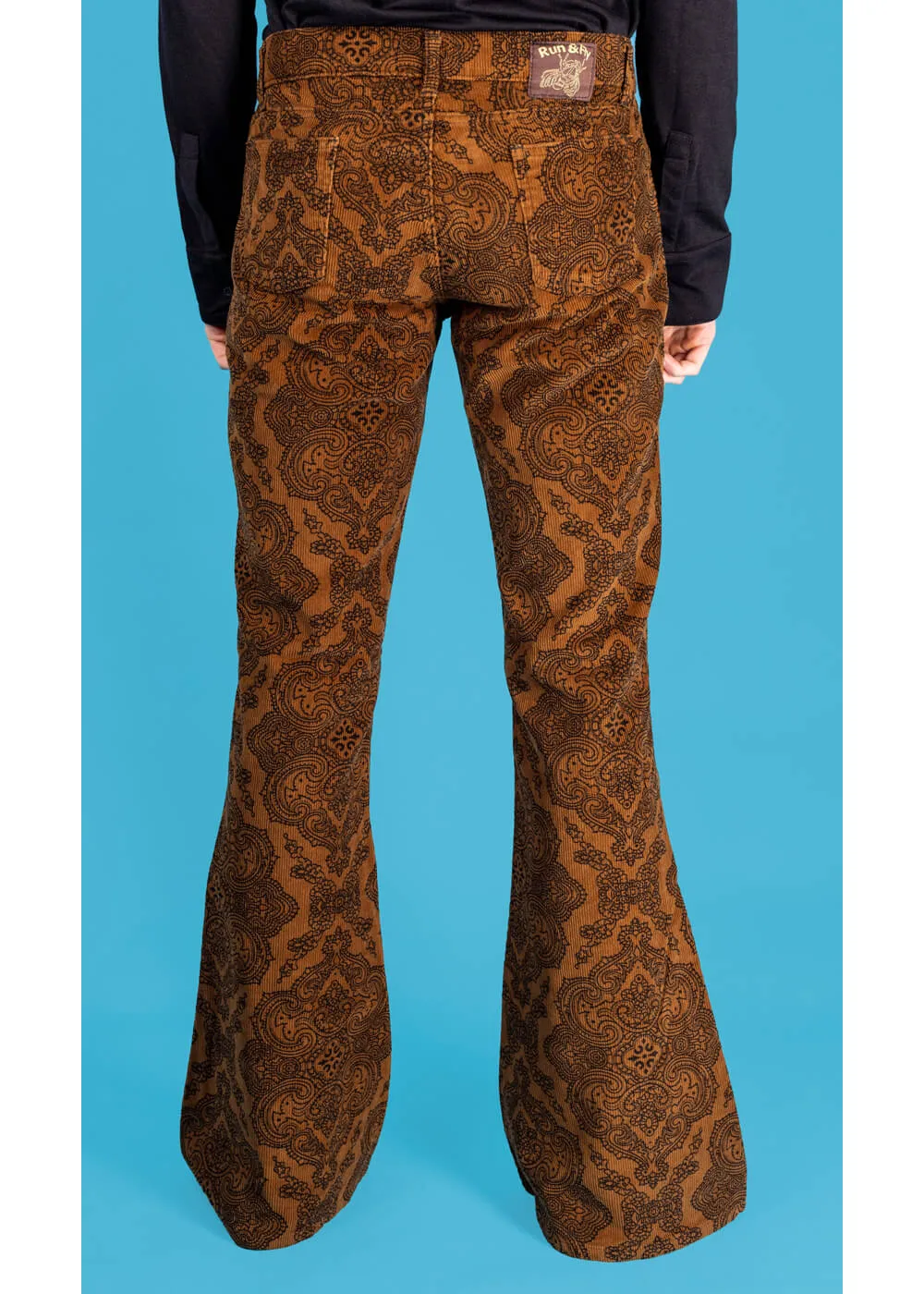 Men's Hendrix Corduroy 70's Flare Pants - Tobacco Brown | Run & Fly