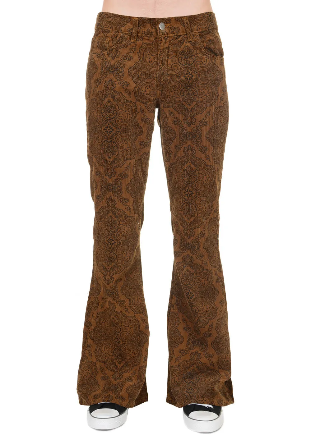 Men's Hendrix Corduroy 70's Flare Pants - Tobacco Brown | Run & Fly