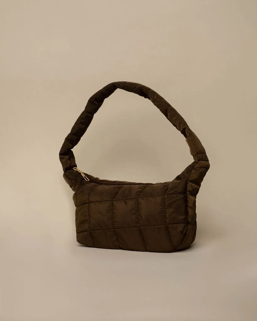 Mini Puffer Shoulder Bag - Chocolate