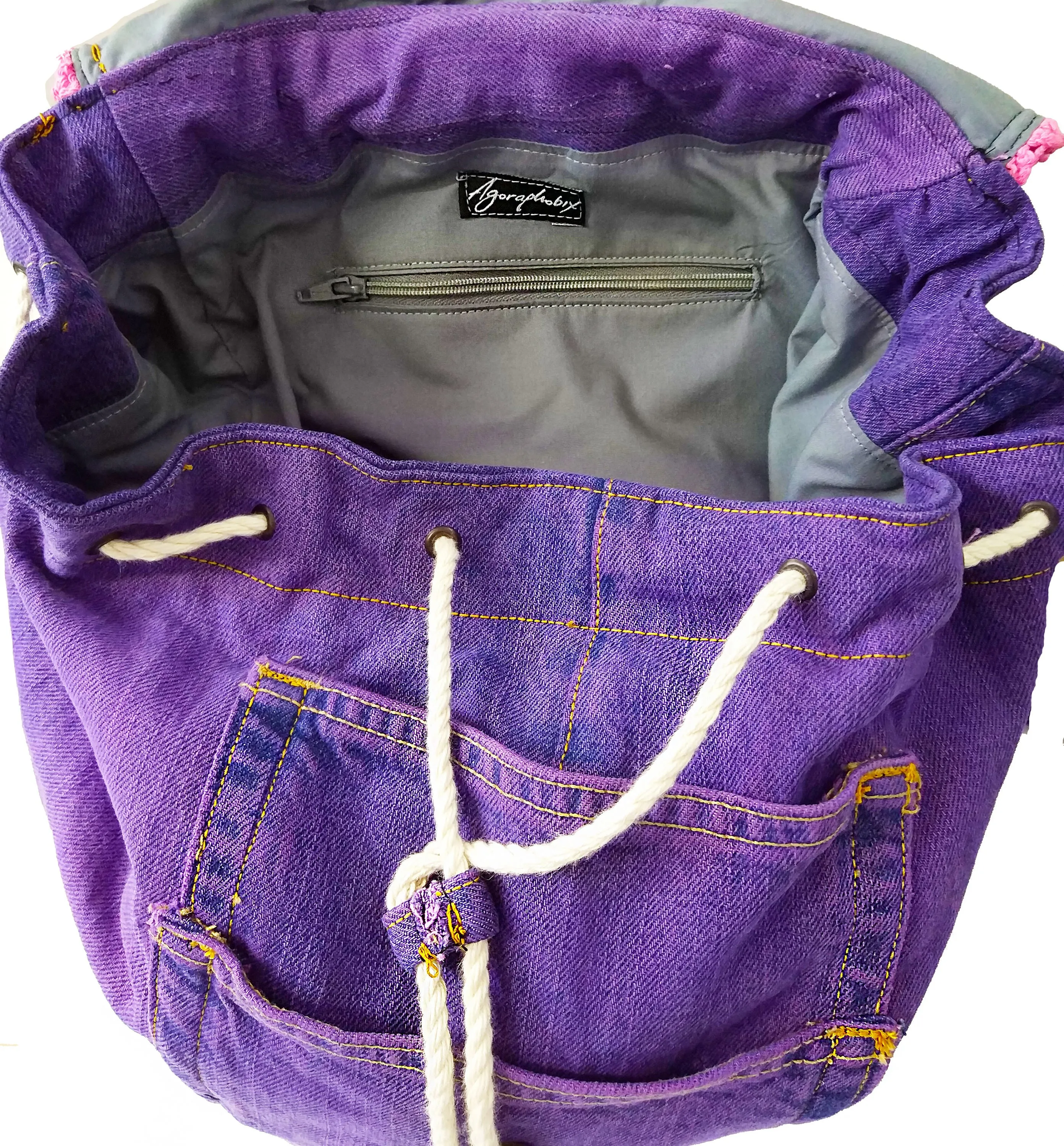 My purple denim backpack jeans bag