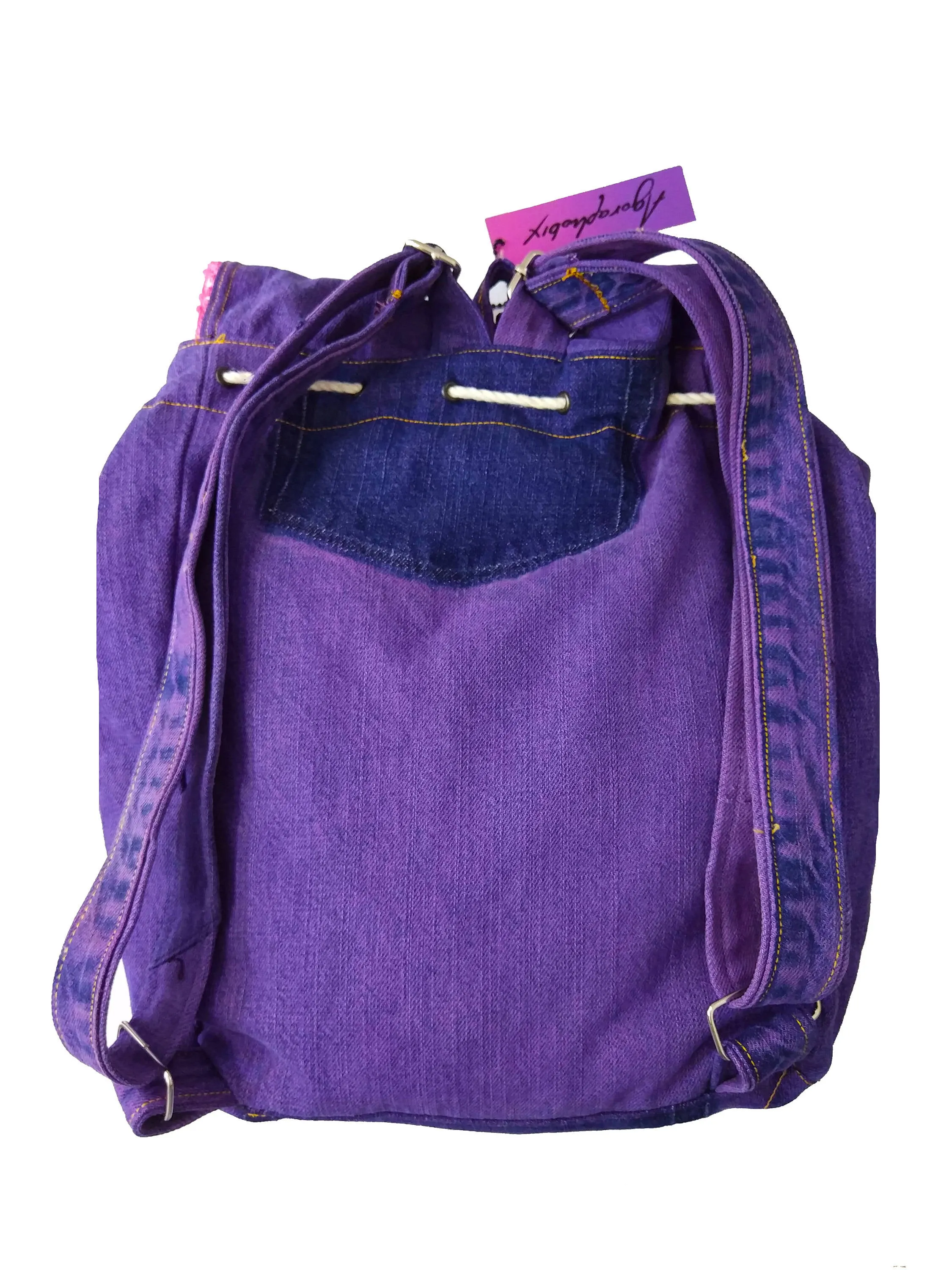 My purple denim backpack jeans bag