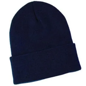 Navy Blue Knit Beanie Hat