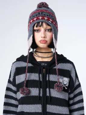 Noah Knit Hat with Patterned Tie