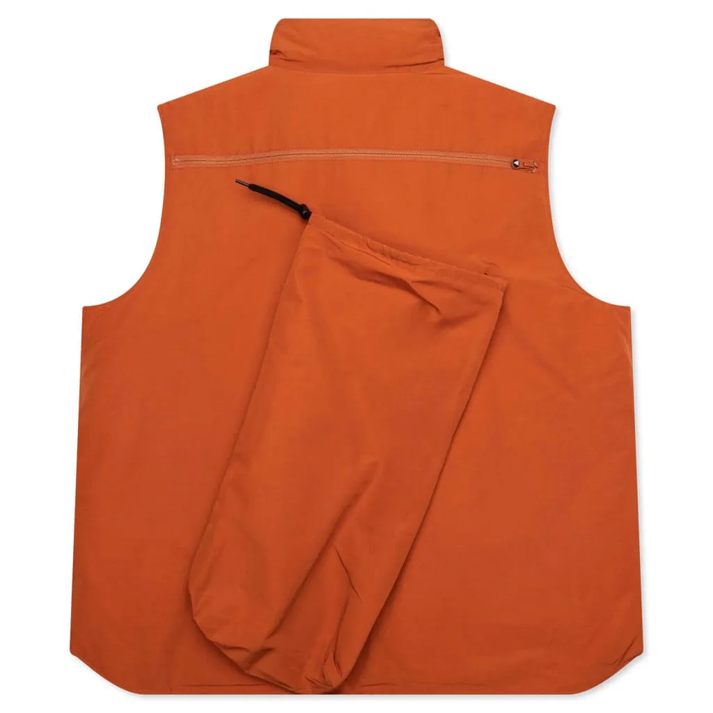 Orange Zipped Vest with Multiple Pockets