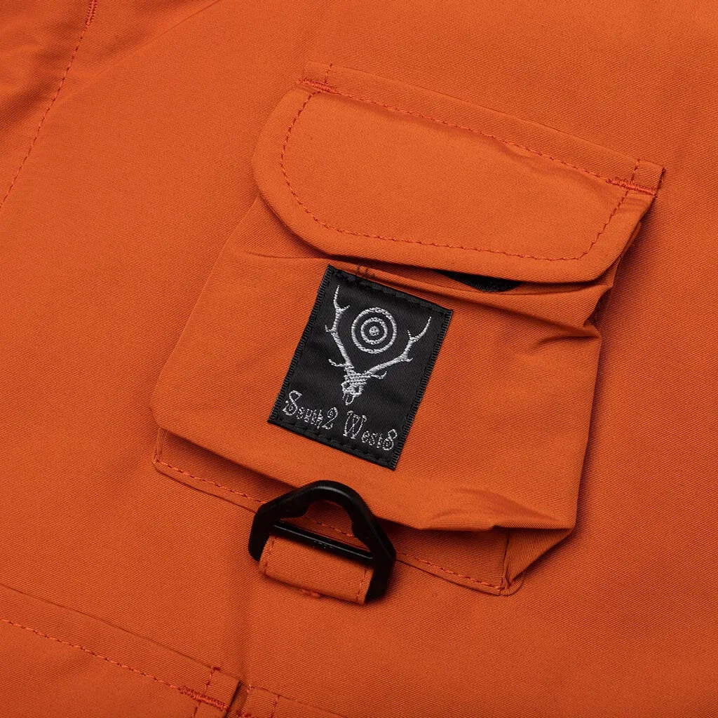 Orange Zipped Vest with Multiple Pockets