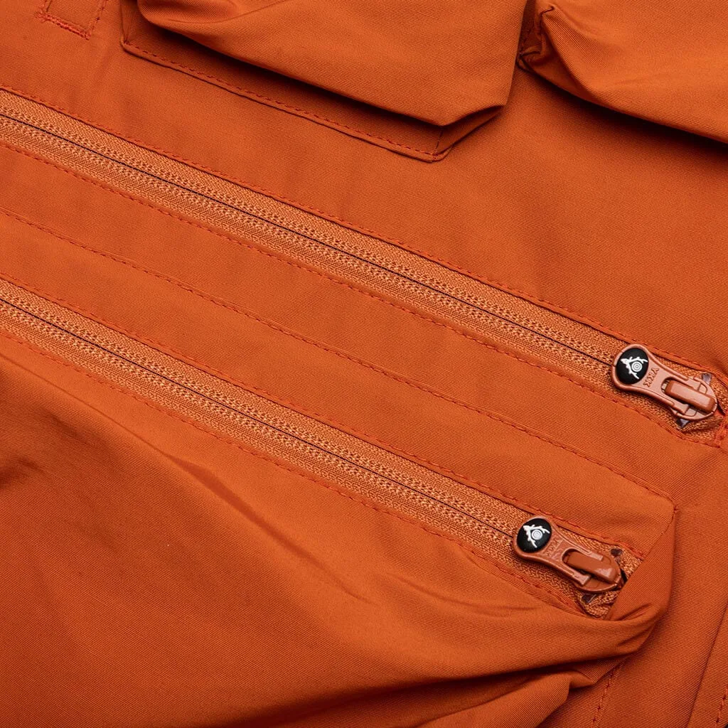 Orange Zipped Vest with Multiple Pockets