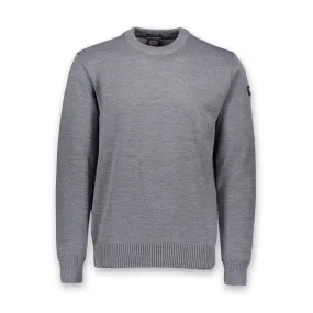 Paul & Shark - Grey Ribbed Crew Neck Jumper