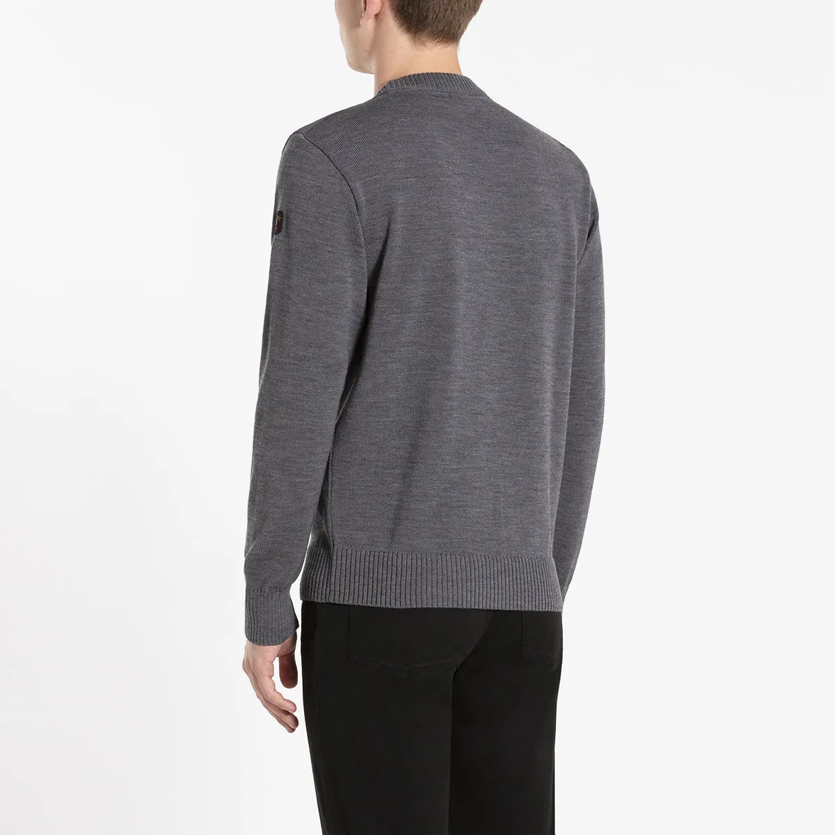 Paul & Shark - Grey Ribbed Crew Neck Jumper