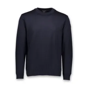 Paul & Shark navy ribbed crew neck jumper