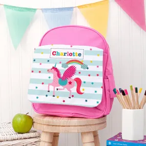 Personalised Girl's Unicorn Mini Rucksack