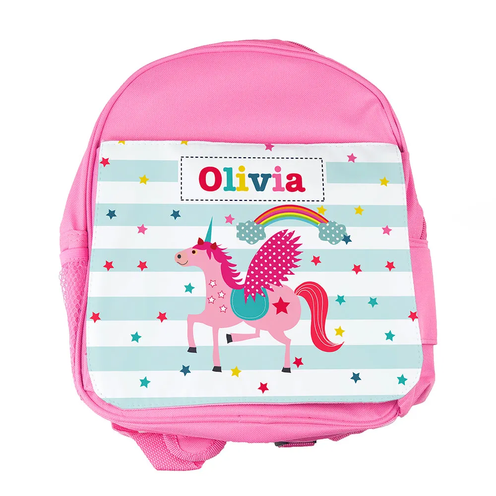 Personalised Girl's Unicorn Mini Rucksack