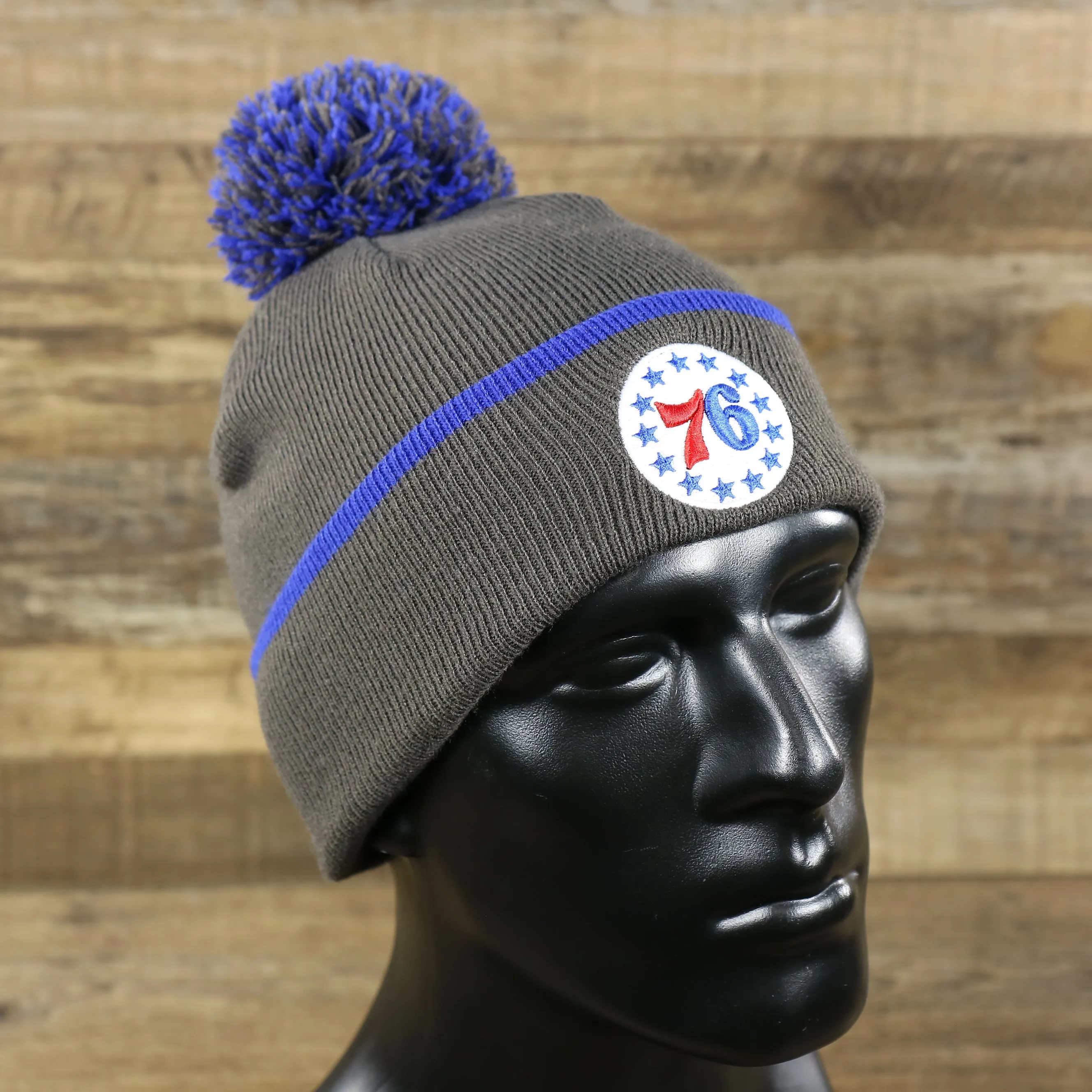 Philadelphia 76ers Winter Beanie | Gray and Royal Blue Beanie