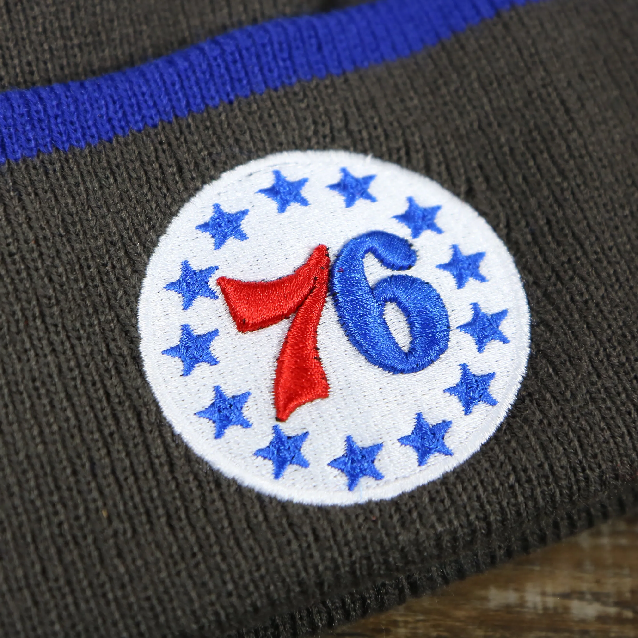 Philadelphia 76ers Winter Beanie | Gray and Royal Blue Beanie