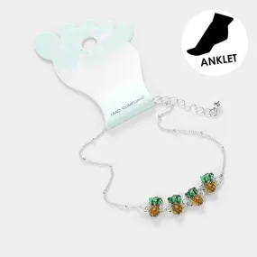 Pineapple Link Anklet | Enamel Anklet by iLLASPARKZ