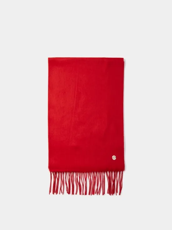 Plain scarf with fringes