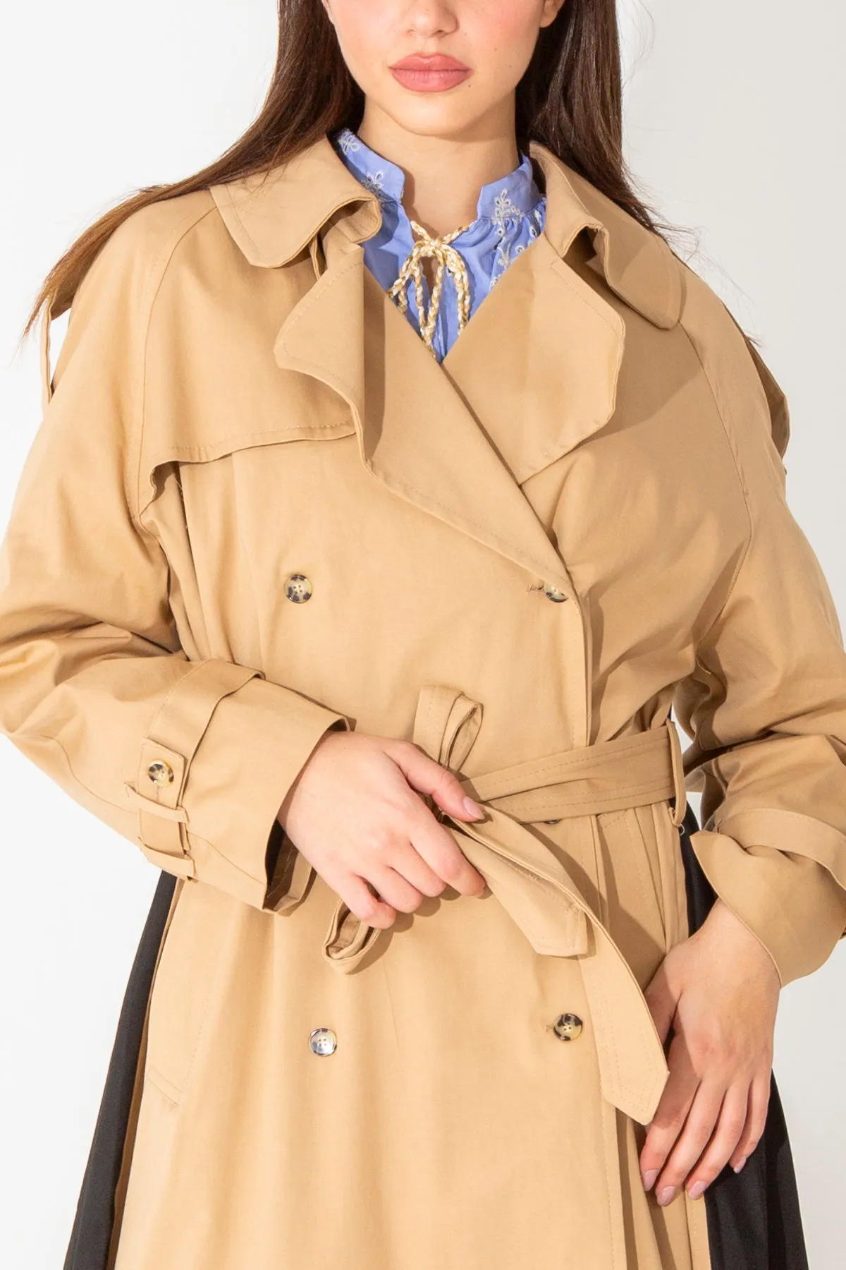 pleated trench coat