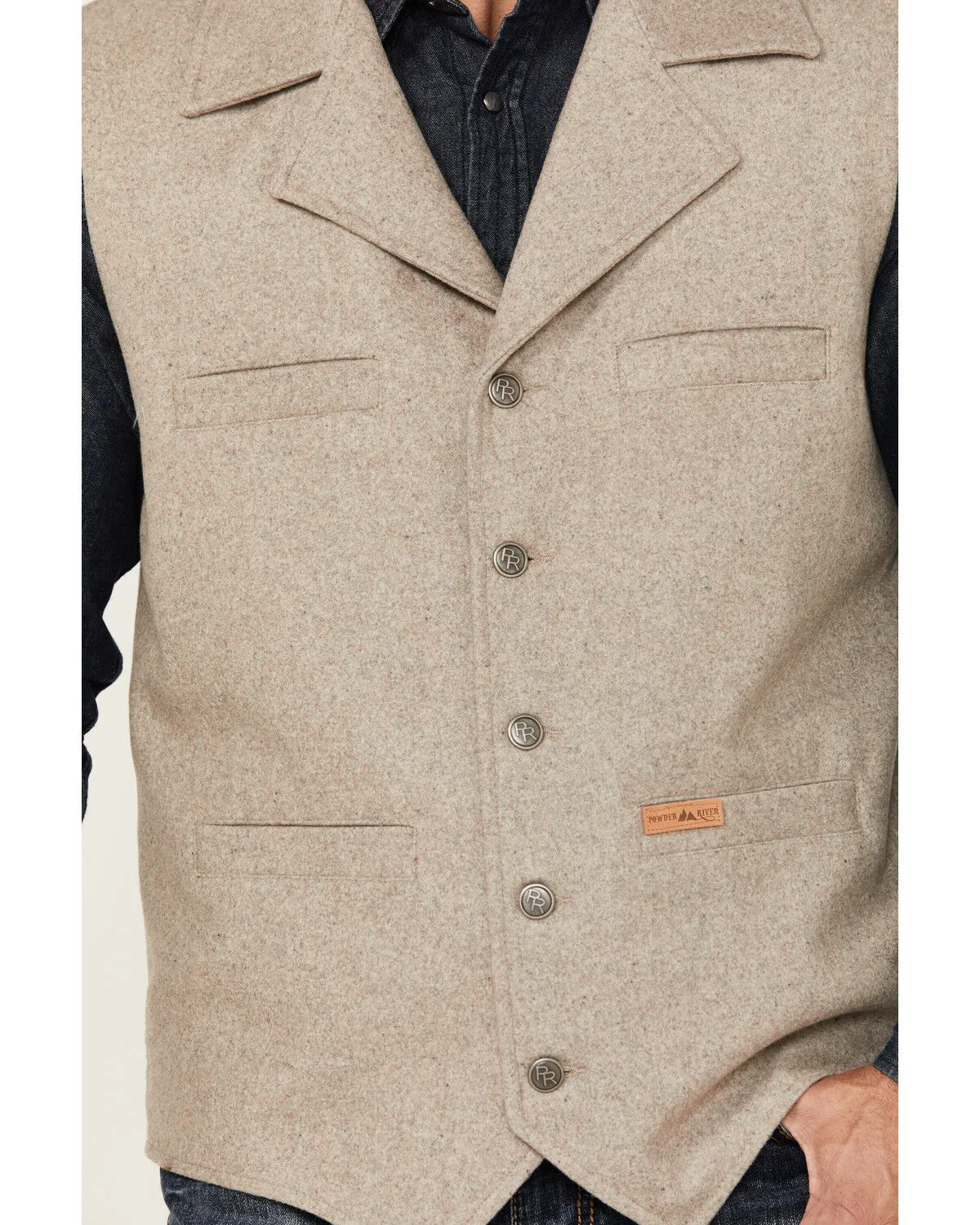 Powder River Outfitters by Panhandle Men's Wool Button-Down Vest