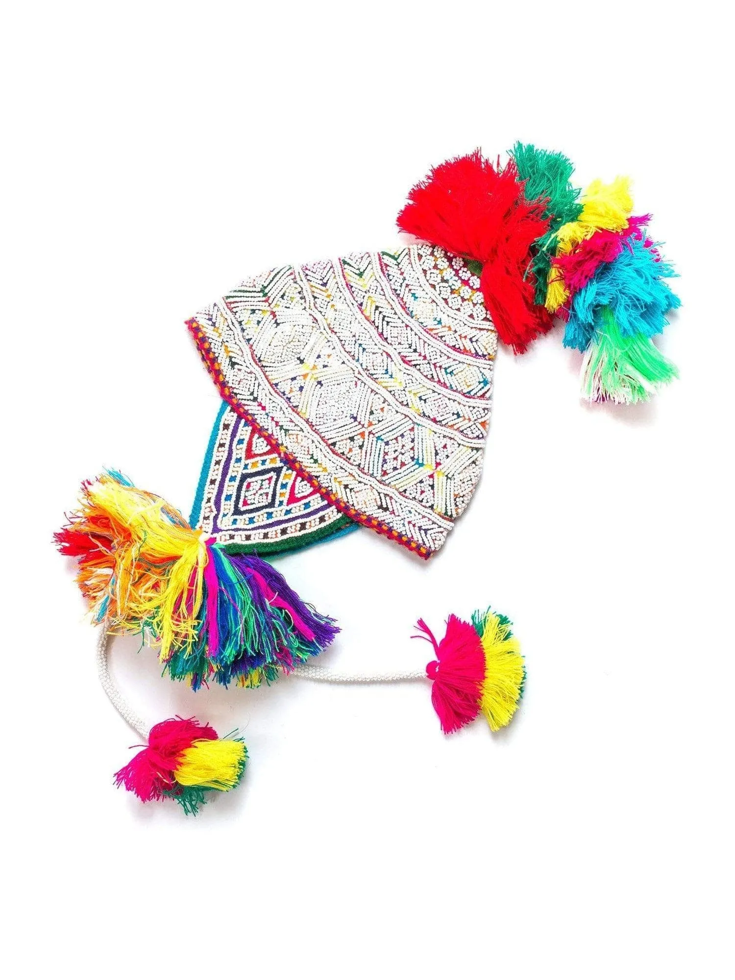 Q'ero Andean Ch'ullo Cap - Beaded, Ceremonial