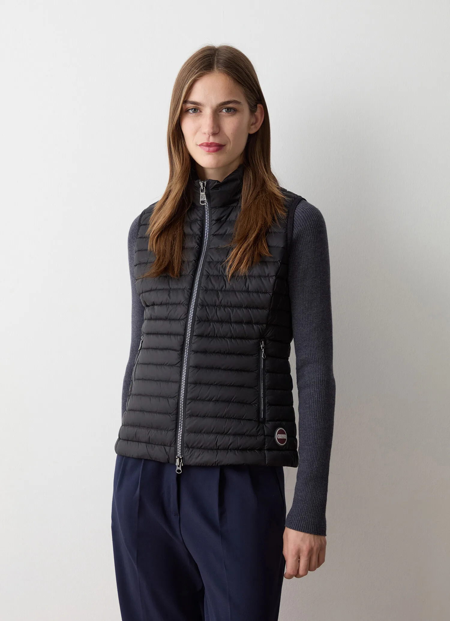 Quilted down vest-