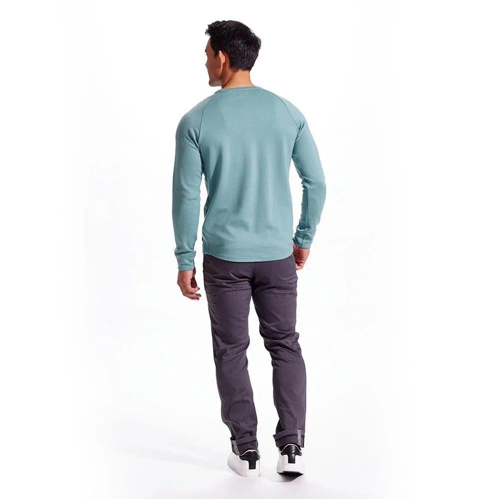 Raglan Sleeve Merino Wool Men's Shirt