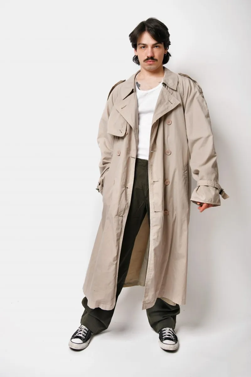 Retro detective trench coat beige