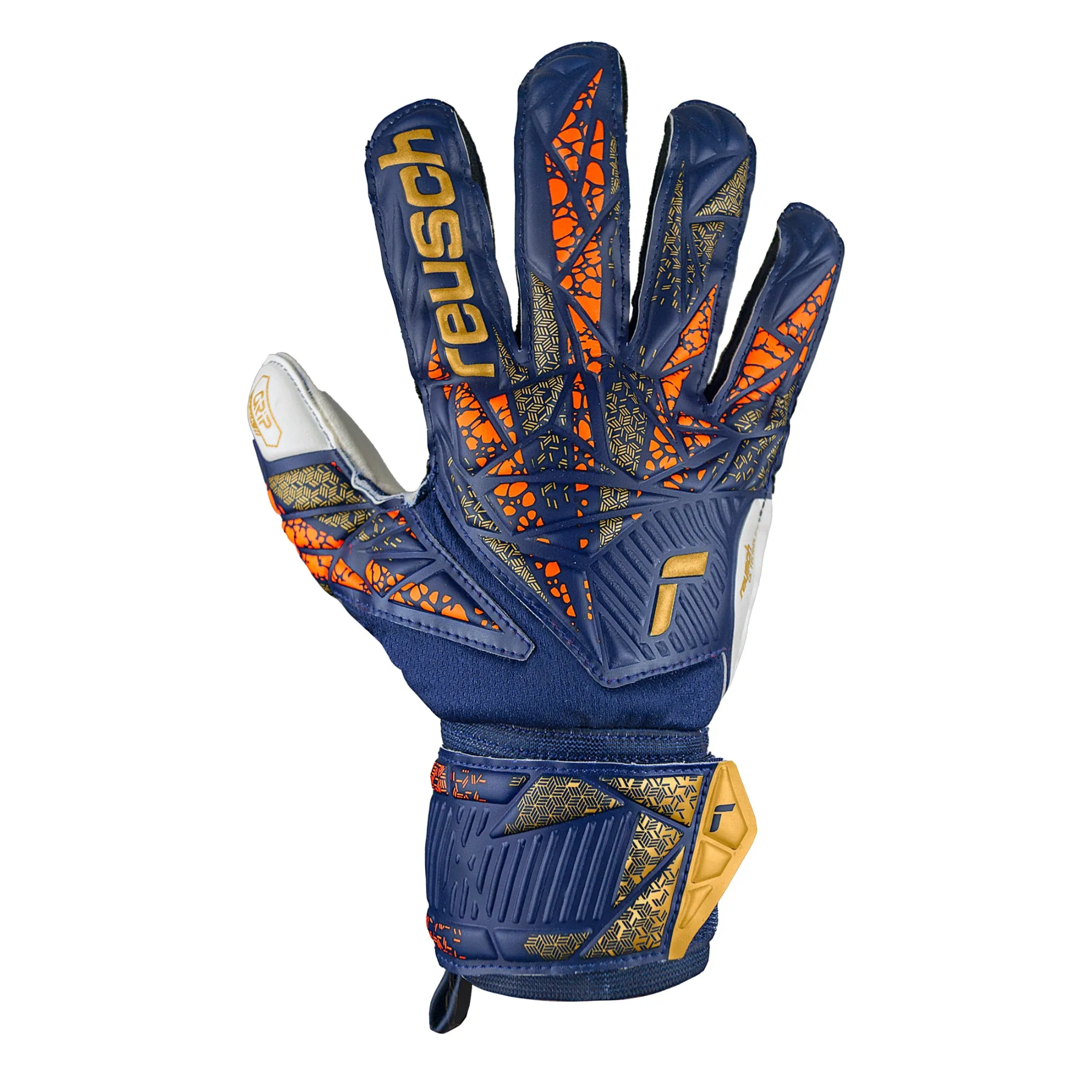 Reusch Blue/Gold Premium Attrakt Grip Goalkeeper Gloves