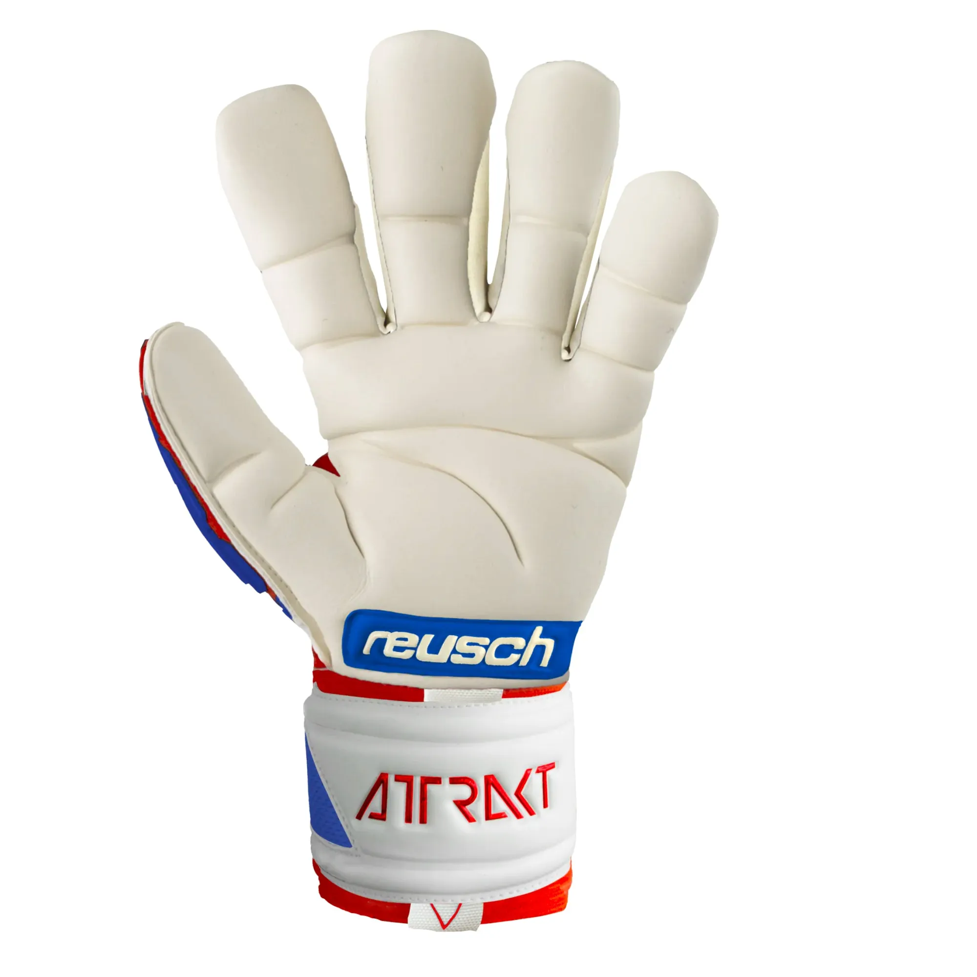 Reusch Men's Freegel Gold Fingersave Goalkeeper Gloves - Red/Blue