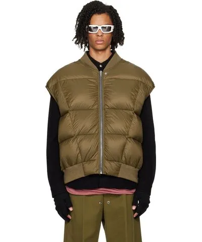 Rick Owens Khaki Porterville Luxor Flight Down Vest