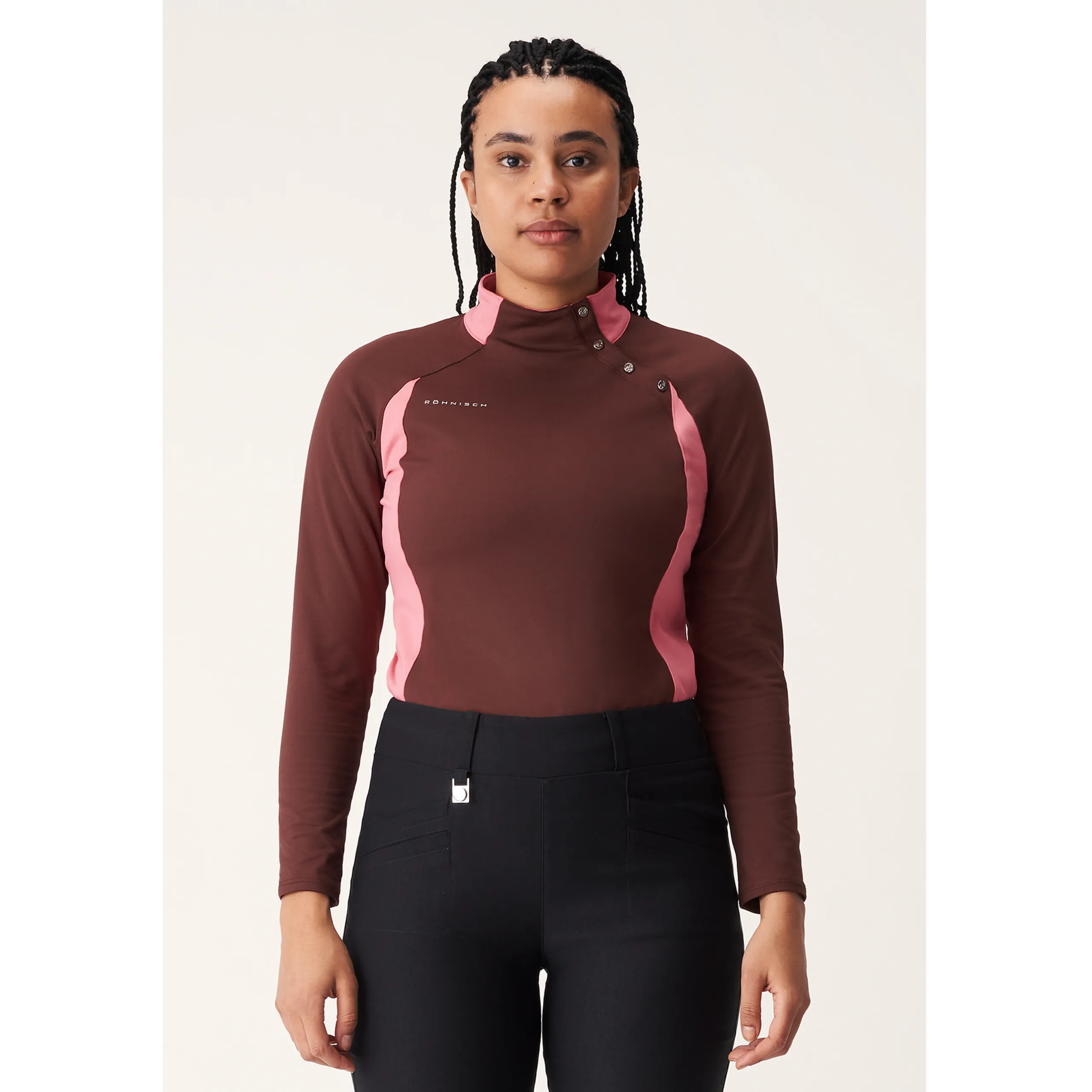 Rohnisch Megan Thermal Polo Shirt Brown