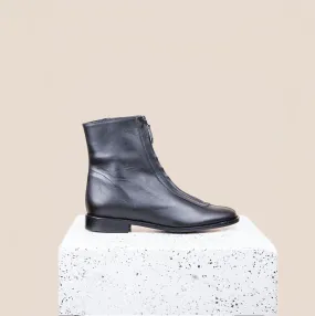 Roma Black Leather Ankle Boot