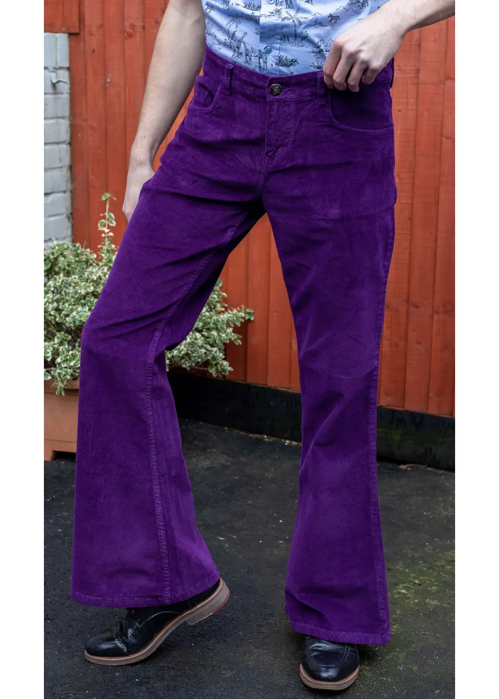 Run & Fly Corduroy 70's Flare Pants Purple for Men