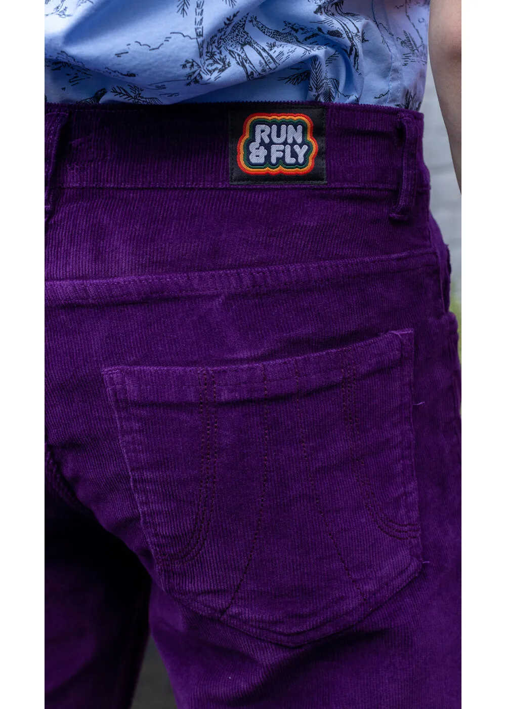 Run & Fly Corduroy 70's Flare Pants Purple for Men