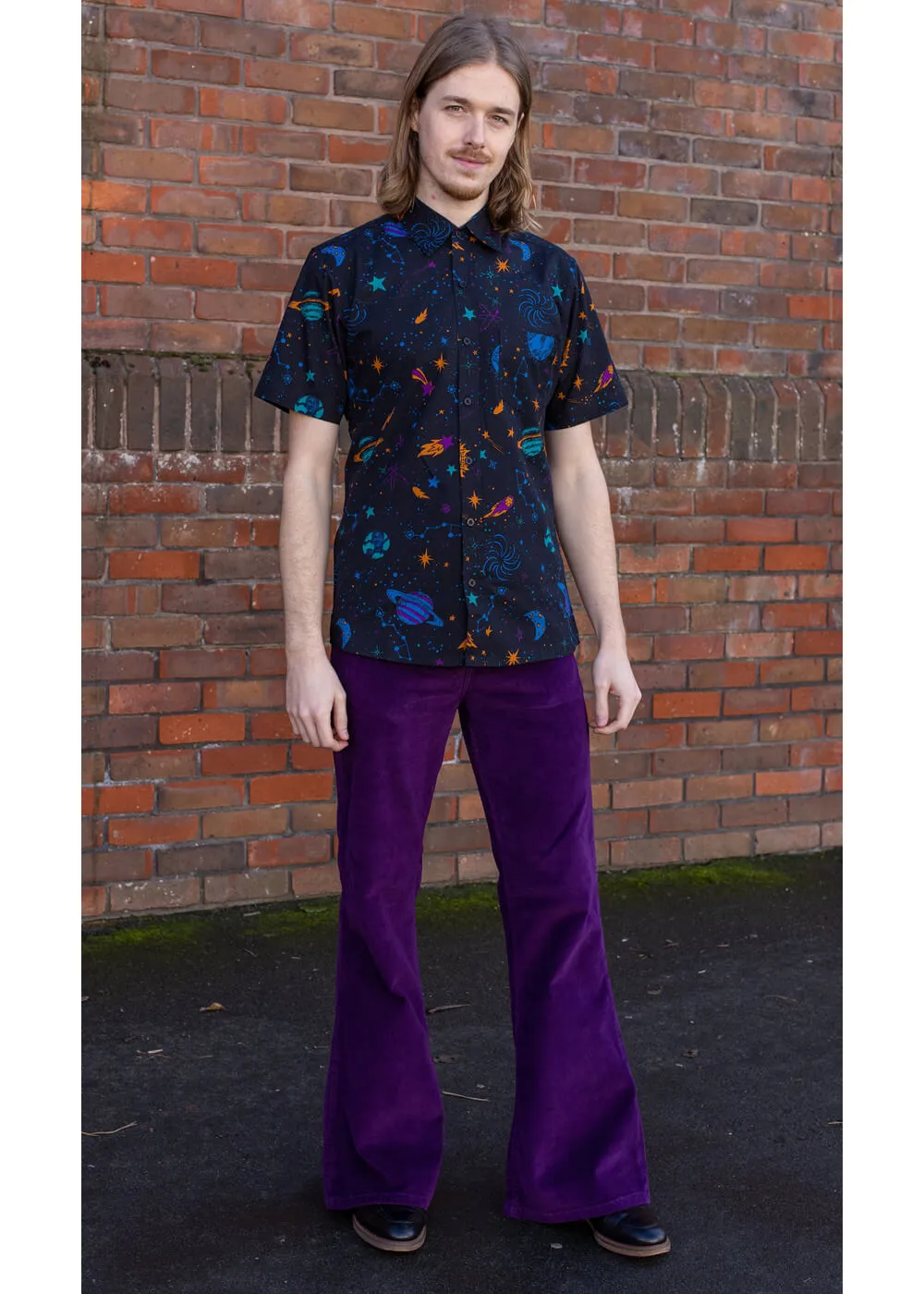 Run & Fly Corduroy 70's Flare Pants Purple for Men