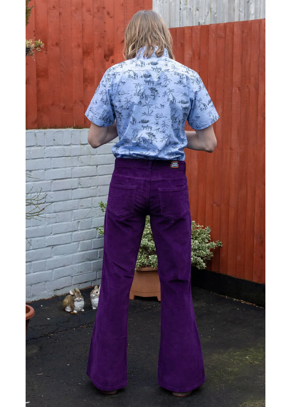 Run & Fly Corduroy 70's Flare Pants Purple for Men