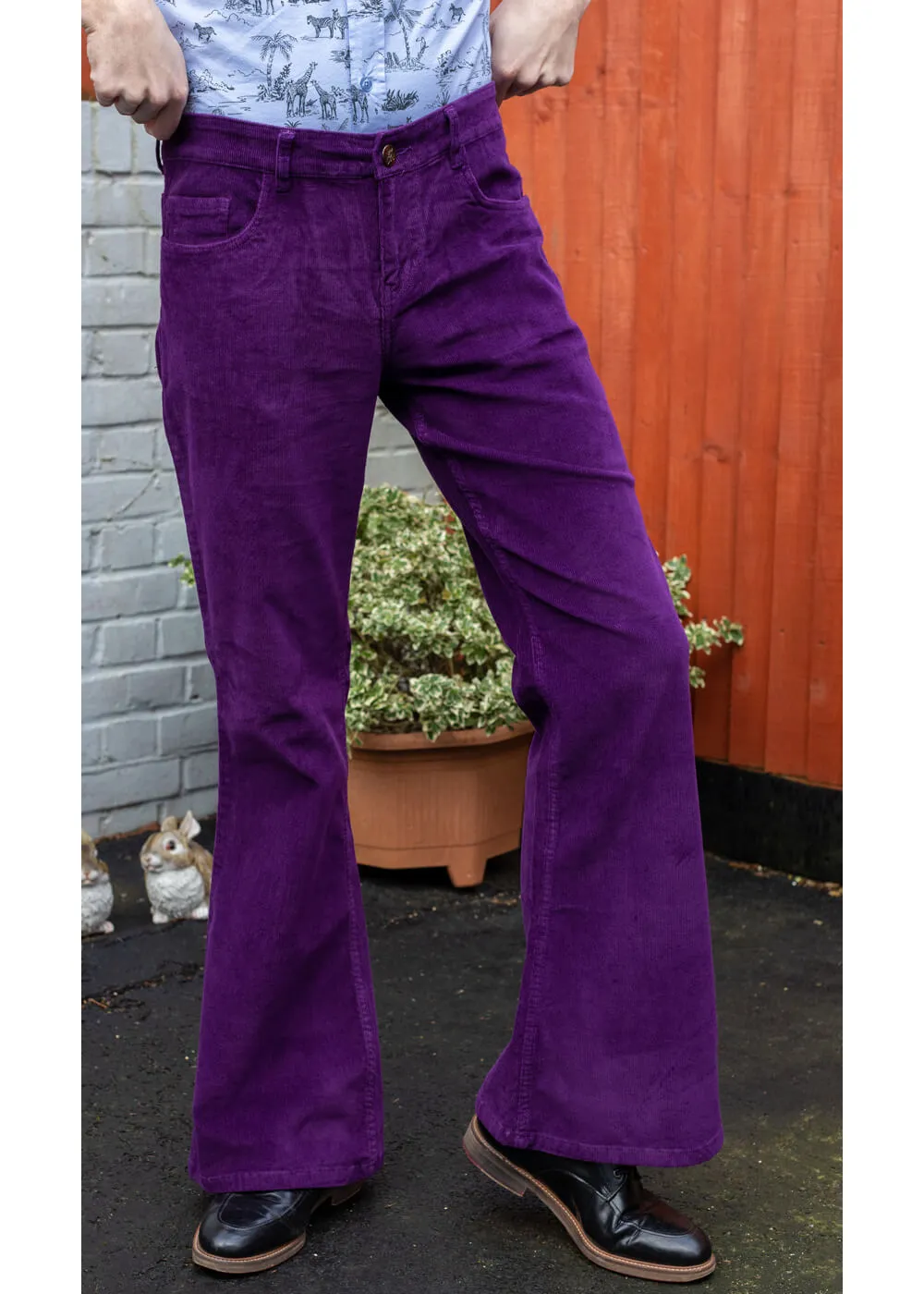 Run & Fly Corduroy 70's Flare Pants Purple for Men