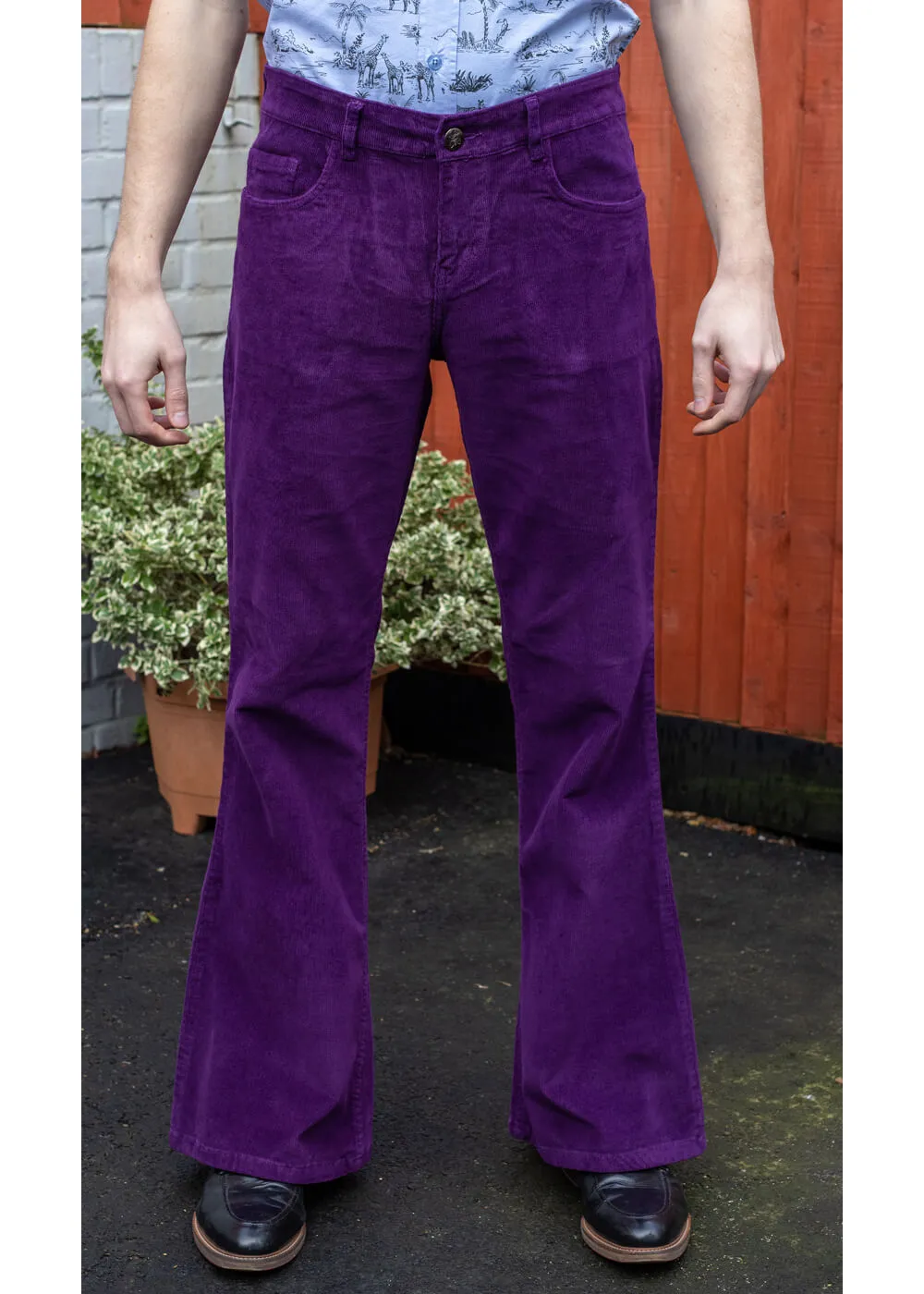 Run & Fly Corduroy 70's Flare Pants Purple for Men