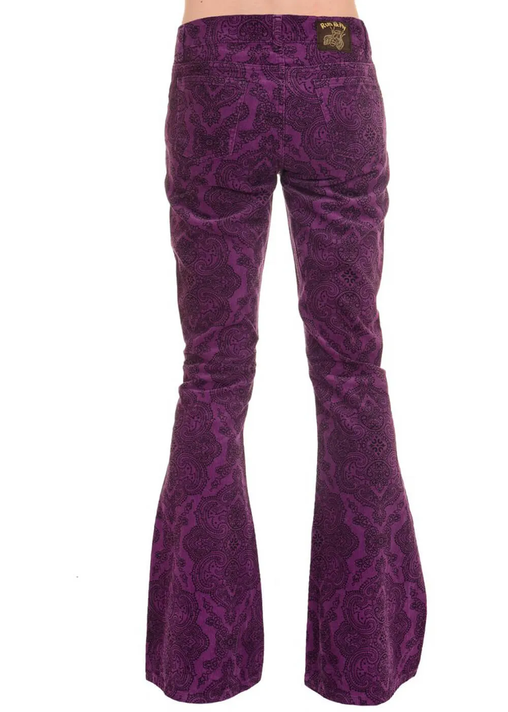 Run & Fly Men's Purple Corduroy 70's Flare Pants.