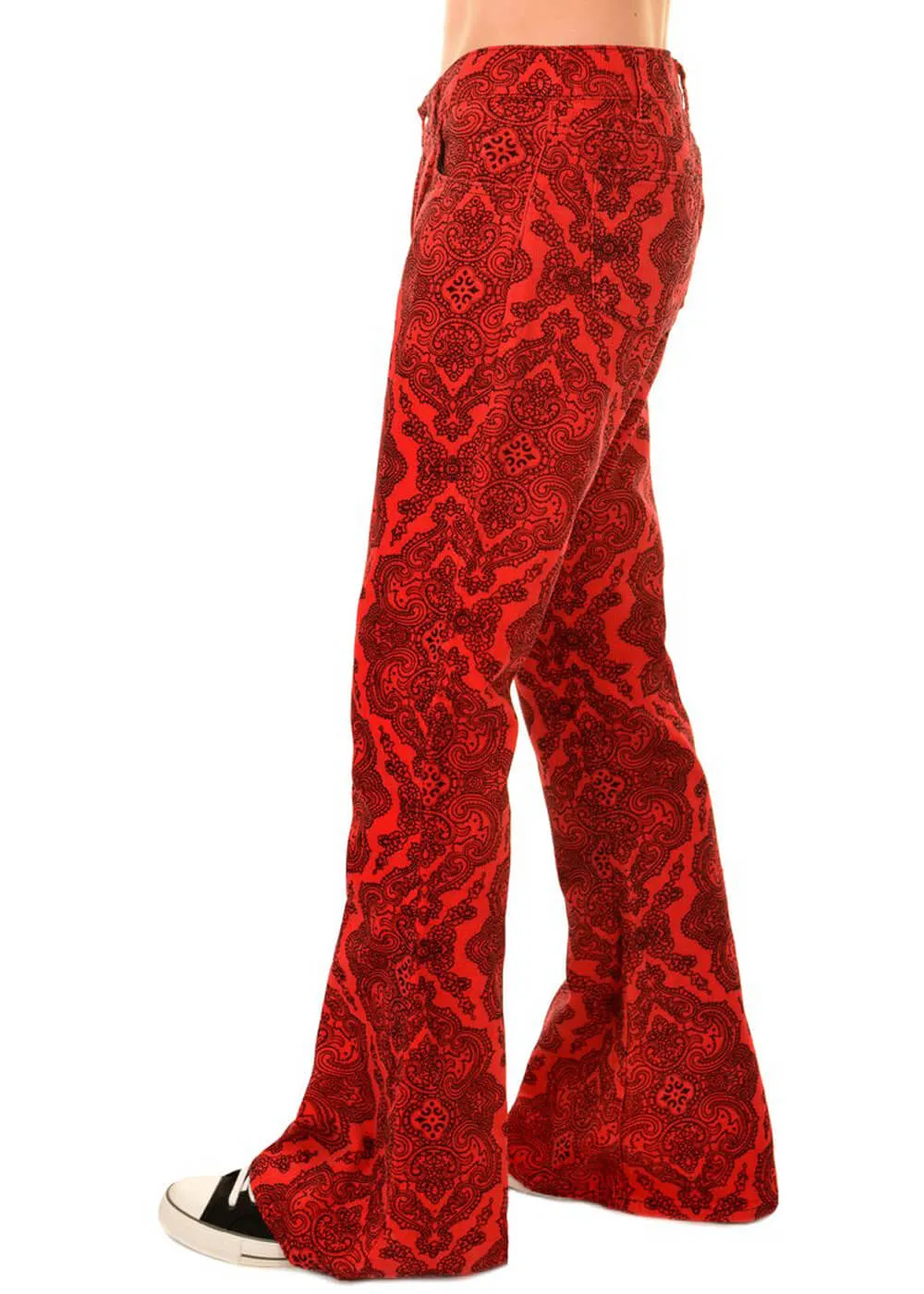 Run & Fly Men's Red Corduroy 70s Flare Pants / | / Run & Fly Men's Red Corduroy 70s Flare Trousers